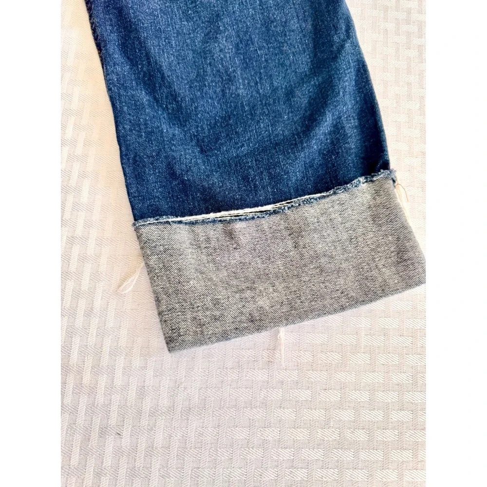 Indigo Blue Distressed Maternity Boyfriend Jeans Bundle 2 Pair Blue Size L
